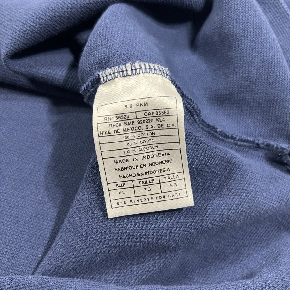 Vintage Nike Tiger Woods Yin Yang Polo Shirt Mens XL Blue Golf Logo Zip